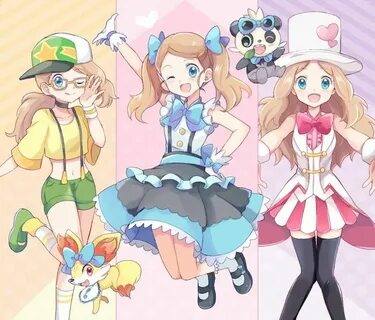 Serena, Fennekin, & Pancham Pokemon, Pokemon kalos, Anime