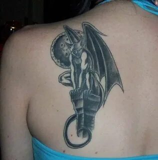 Fantasy gargoyle tattoo on back of shoulder - Tattoos Book -