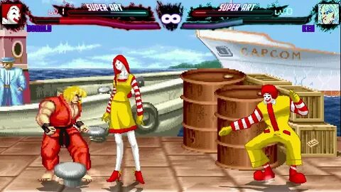 Ronald McDonald vs All the characters from Street Fighter 2 