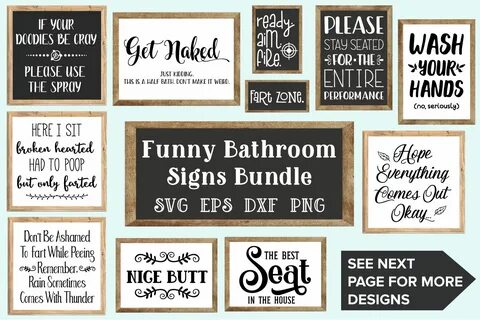 Bathroom Signs Bundle - SVG, EPS, DXF, PNG (112137) SVGs Des