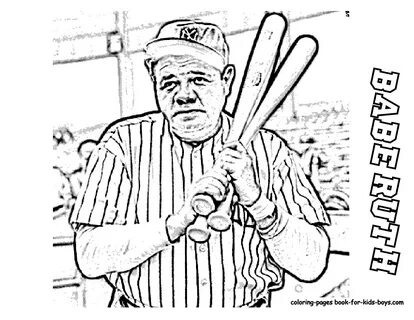 Babe Ruth Coloring Page - Coloring Home