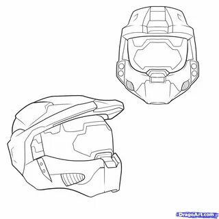 How To Draw A Halo Helmet, Step by Step, Drawing Guide, by D