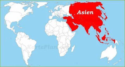 Asien auf der Weltkarte