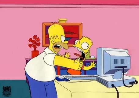 Homer strangles bart at computer - Best images all time - pa