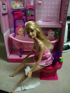 Sitten on the toilet..... Barbie funny, Bad barbie, Barbie