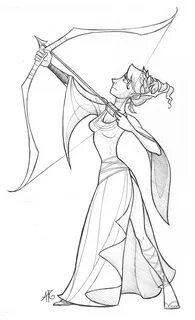 Artemis Goddess Drawing Easy Athena Coloring Sketch Template