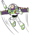 Cartoon Buzz Lightyear Flying Clipart - Large Size Png Image