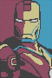 Iron Man - Marvel Perler Bead Pattern Pixel art, Perles à re