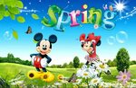 Mickey & Minnie Spring Spring games, Blue sky wallpaper, Dis
