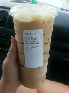 Starbucks - Venti, Iced Coffee, Sugar-Free Caramel Syrup, He