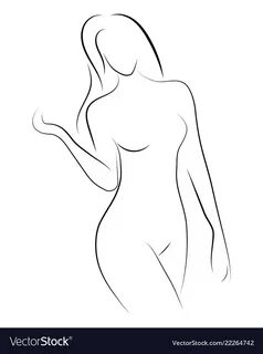 Female figure outline of young girl stylized Vector Image