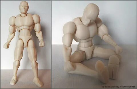 3D printed generic male action figure body B by hauke3000 on