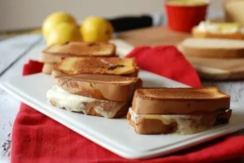 Lemon Mascarpone Grilled Cheese Dessert sandwich, Grilled ch