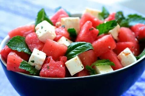 Gaivios arbūzų salotos su fetos sūriu Šefo receptai Recipe W
