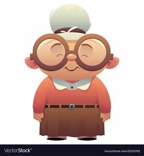 Old lady nice grandmother with glasses smiles Vector Image V