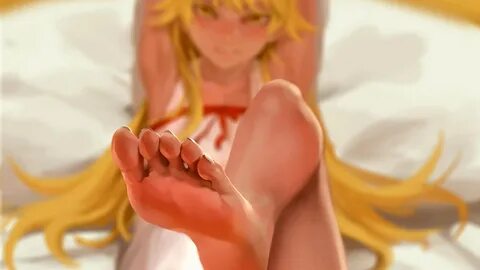 blonde, Long Hair, Feet, Anime Girls, Anime, Oshino Shinobu,