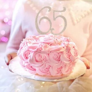 Rhinestone Number Decoration 65 Cake Topper for 65th Birthda