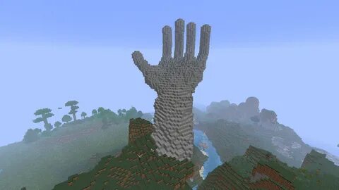 Minecraft Building Ideas: Giant Hand Minecraft statues, Mine