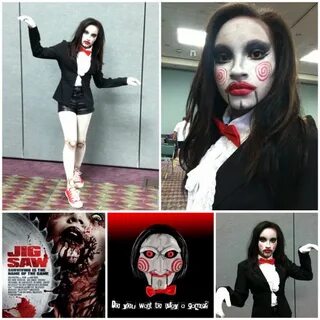 Jahnae as Jigsaw Jigsaw costume, Duo halloween costumes, Sca