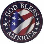 12" Metal Sign: God Bless America Blue MD0356 God bless amer