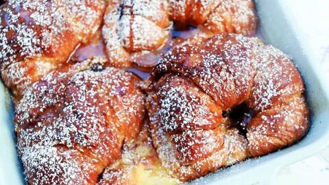 Nutella And Banana Stuffed Croissant French Toast Casserole 