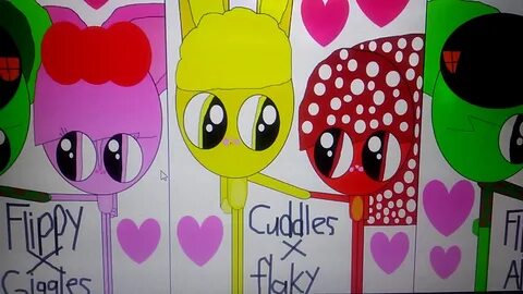 HTF the CUTE COUPLE 💑 Flippy x Giggles/Cuddles x Flaky/Flipp
