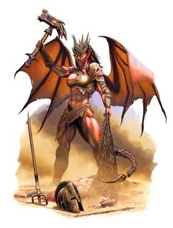 Female Demon Gladiator - Pathfinder PFRPG DND D&D 3.5 5E 5th