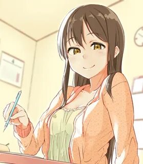 Safebooru - 1girl blush breasts brown hair chizurusou (tidur