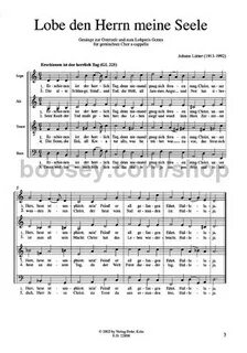 Lütter, Johann - Praise the Lord, Oh my Soul (choral score)