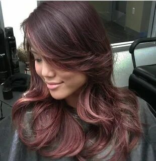 Rosegold / pink Hair styles, Asian hair, Ombre hair