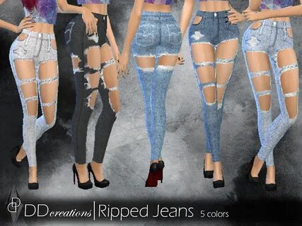 The Sims Resource - DD Ripped Jeans - City Living needed