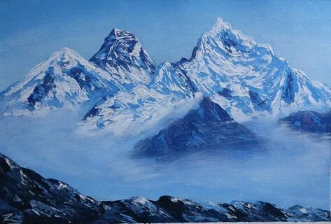 Mount Everest Nepal Himalayas Original Painting Etsy in 2022