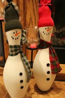 Bowling Pin Snowman Bowling pin crafts, Bowling ball crafts,