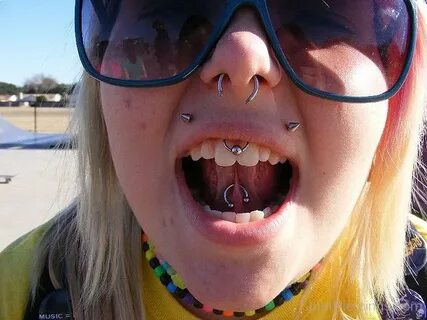 Septum,Smiley,Tongue Web And Angel Bites Piercings