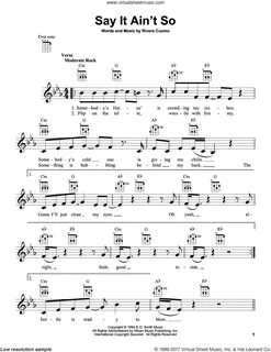 Weezer - Say It Ain't So sheet music for ukulele (PDF)