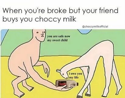 I owe you my life Choccy Milk Funny quotes, Stupid memes, Af