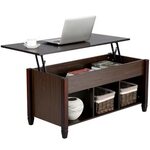 SmileMart Modern Wood Lift Top Coffee Table with 3 Storage C