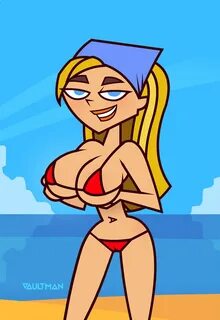 Xbooru - bandanna beach big breasts bikini blonde hair blue 