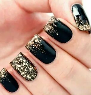 Gold tips Gold glitter nails, Fancy nails, Party nails