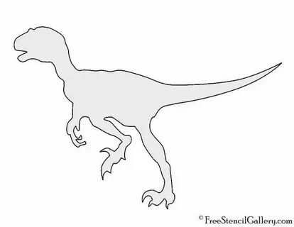 Dinosaur - Velociraptor Silhouette Stencil Dinosaur silhouet