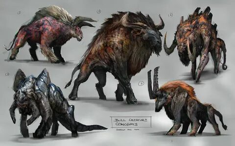 Bull Concept Creature design, Creature concept art, Fantasy 