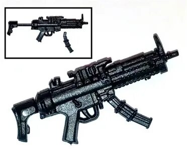 SWAT Machine Gun w/ Mag & Working Stock BLACK Version BASIC 