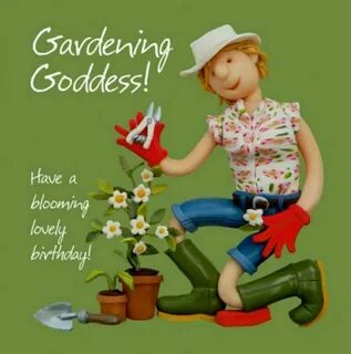 Holy Mackerel Gardening Goddess Happy Birthday Card