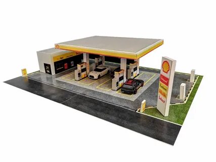 Gas/Petrol Stations 1:64 Diorama Buildings for Hotwheels & D