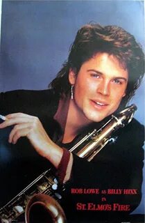 1985 St Elmos Fire Rob Lowe W/ Saxophone Poster Sign Unused 
