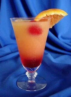 A Bajan Sunset (1.5 oz Cockspur Fine Rum 1.5 oz cranberry ju