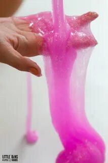 Pink Slime with 2 Ingredients Glitter Glue Slime Recipe