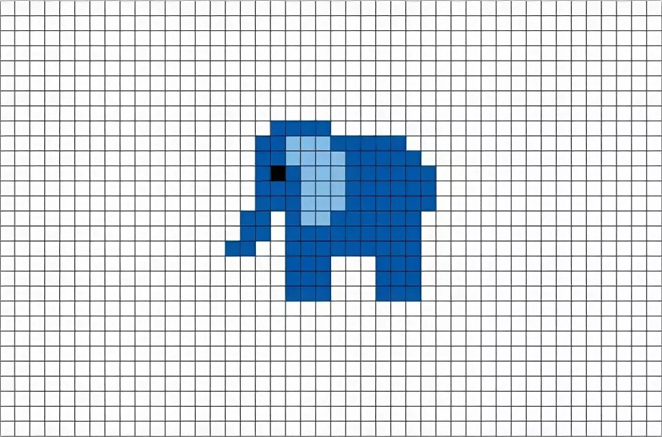 Elephant Pixel Art Pixel art bébé, Pixel art éléphant, Éléph