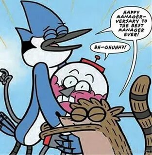 Mordecai Hugging Benson And Rigby