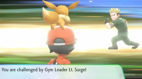 Pokemon Let's Go Eevee Lt. Surge Battle - YouTube